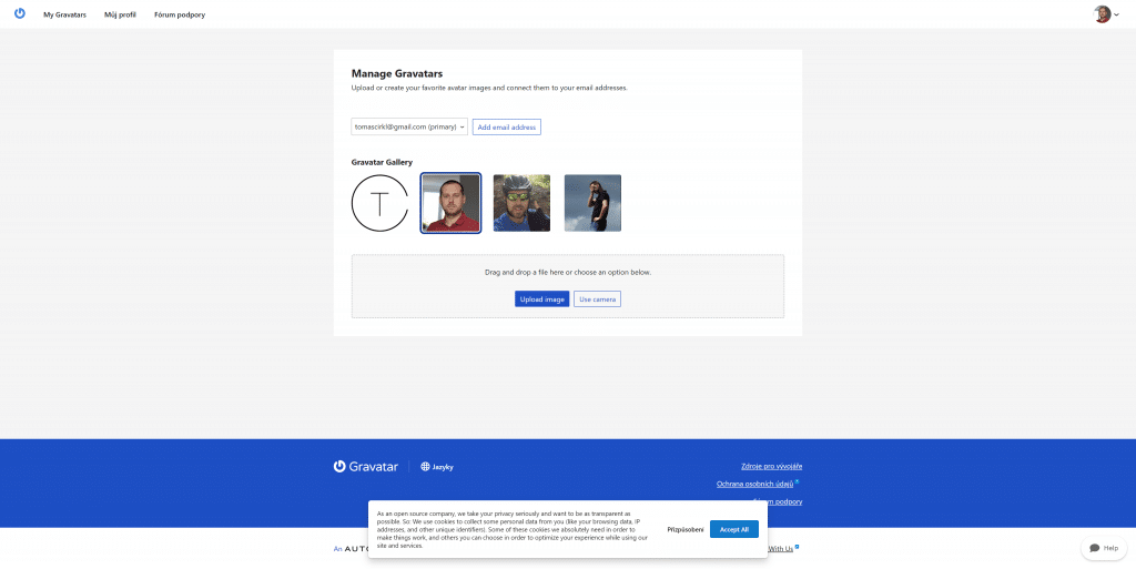 Správa avatarů v Gravatar