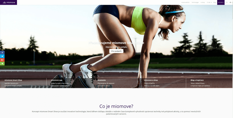 miomove.cz - stránky startup projektu