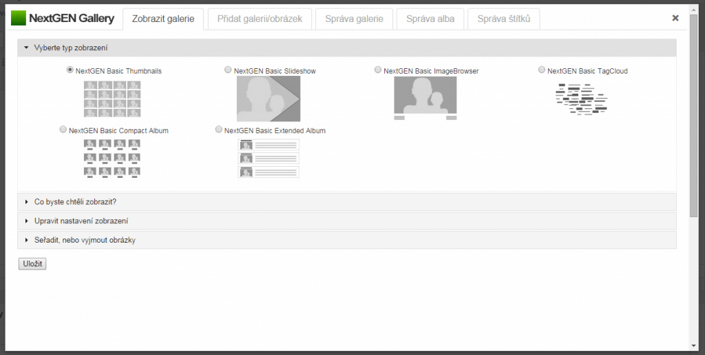 Průvodce vložení galerie do příspěvku