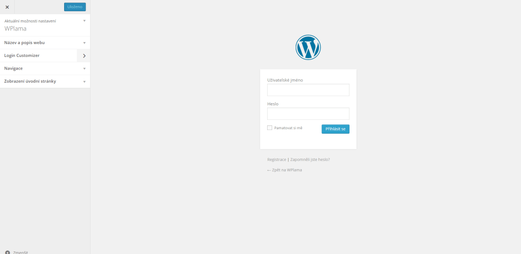 Úprava stránky pro přihlášení