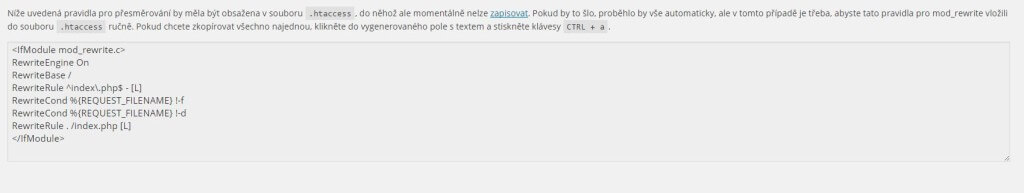 Nelze vytvořit htaccess