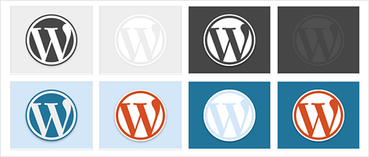 Barevné variace WordPress loga