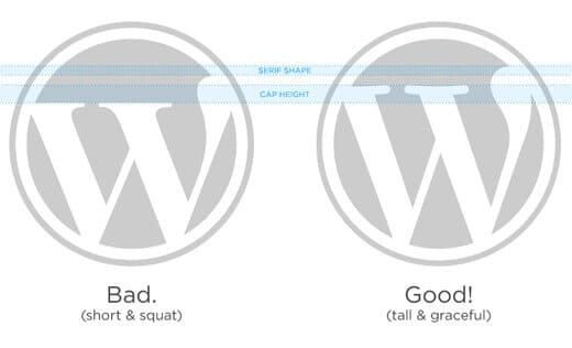 WordPress logo srovnání