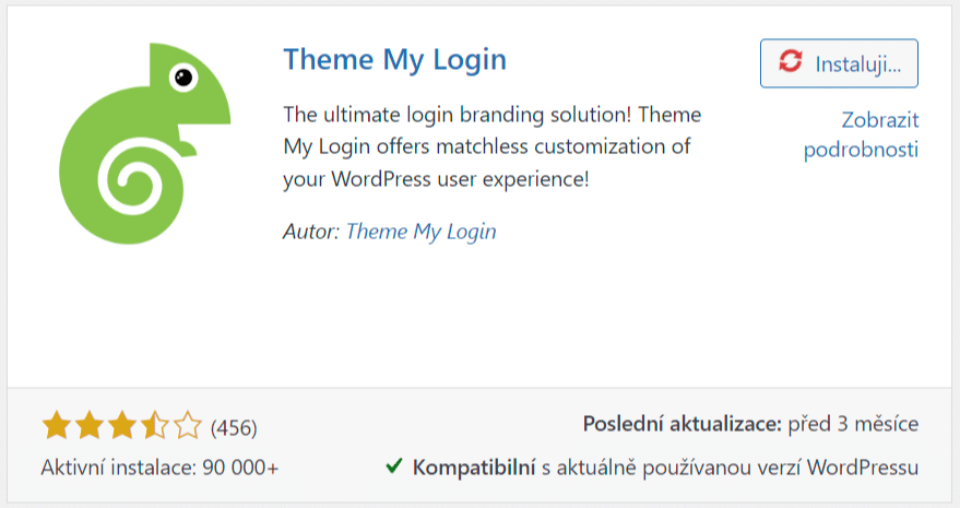 Instalace pluginu Theme My Login
