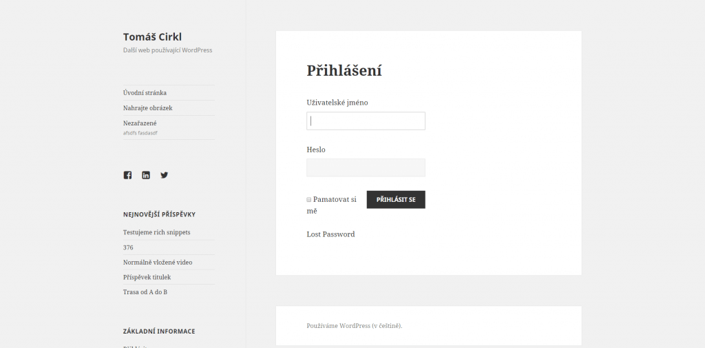 Přihlášení – Theme My Login