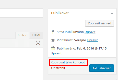 Kopírovat jako koncept