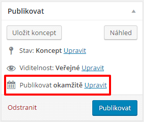 Publikovat okamžitě