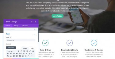 Divi Visual Builder náhled