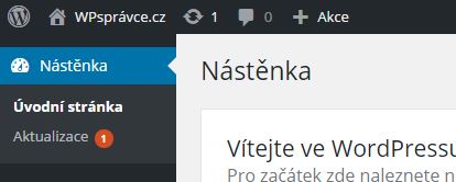 Aktualizace ve WordPress administraci