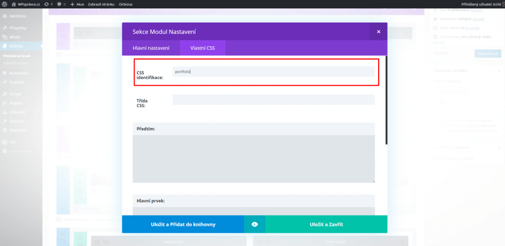 CSS identifikace