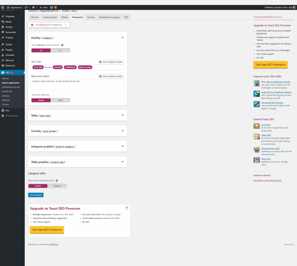 Search Appearance - Taxonomie