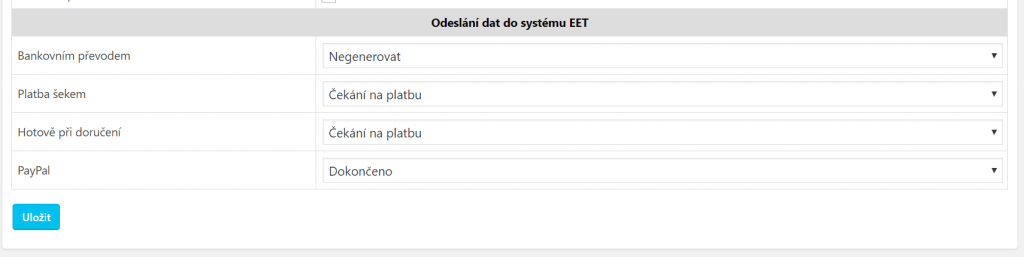 Vzorové nastavení základních platebních modulů WooCommerce