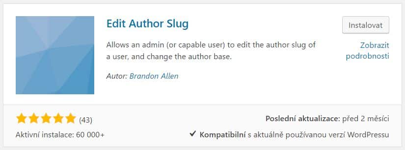 Edit Author Slug
