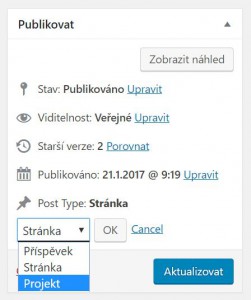 Změna typu příspěvku