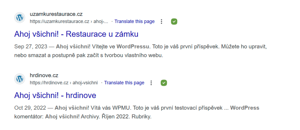 Výchozí WordPress favikona