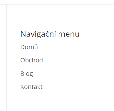 Navigační menu widget