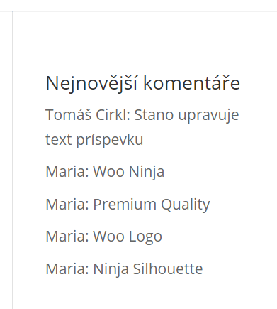 Nejnovější komentáře widget