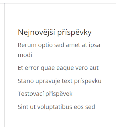 Nejnovější příspěvky widget