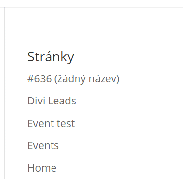 Stránky widget