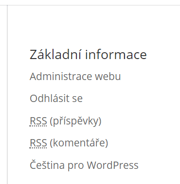 Základní informace widget