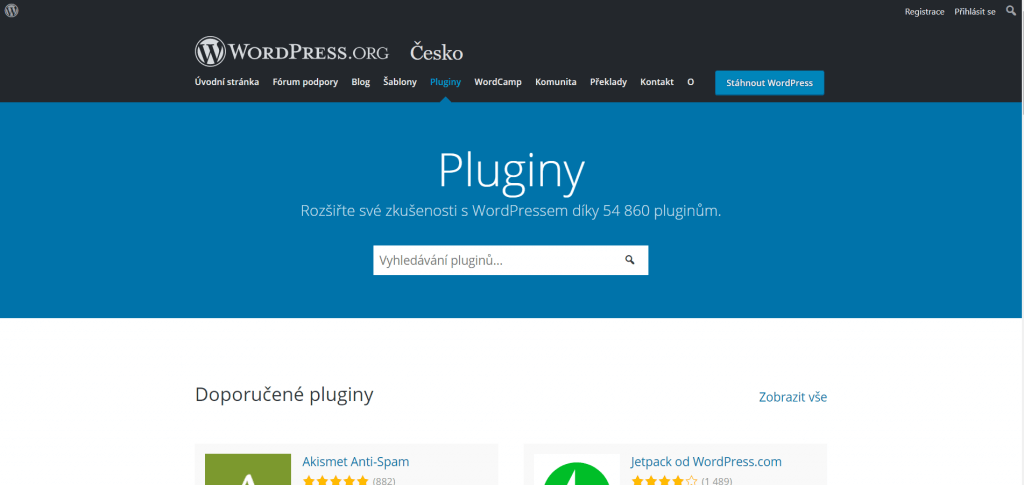 Oficiální katalog pluginů