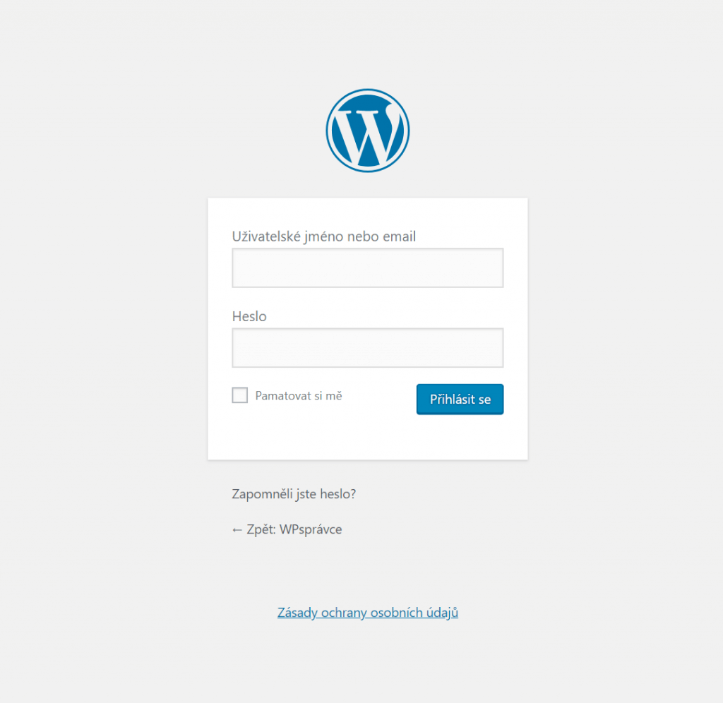 Přihlašovací formulář WordPress