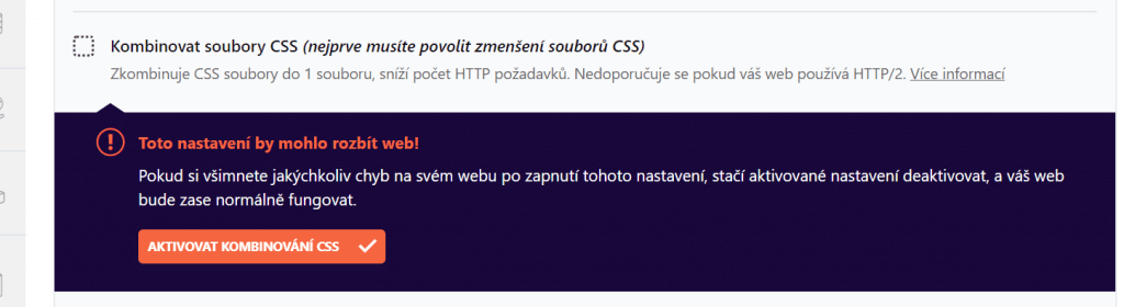 Toto nastavení by mohlo rozbít web!