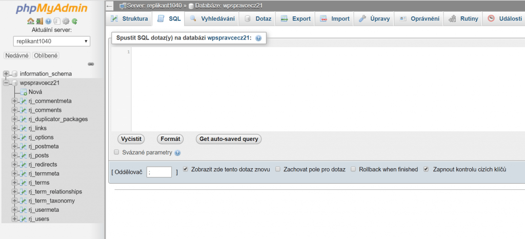 SQL v phpMyAdmin