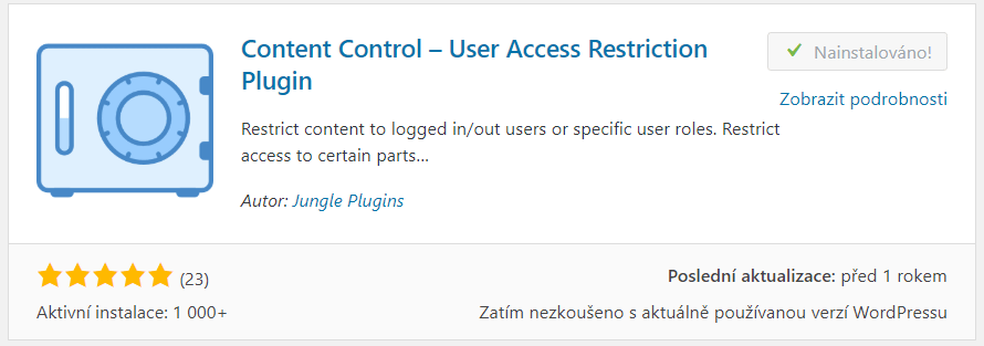 Content Control – User Access Restriction Plugin