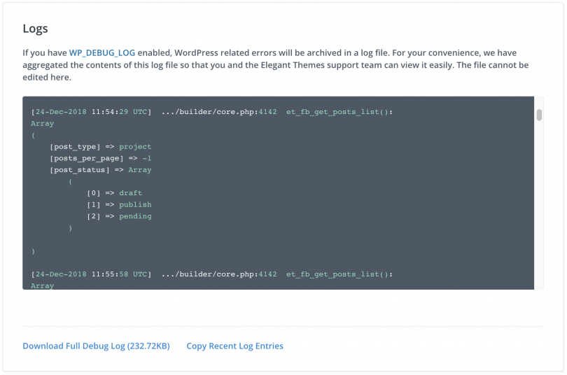 Debug Log