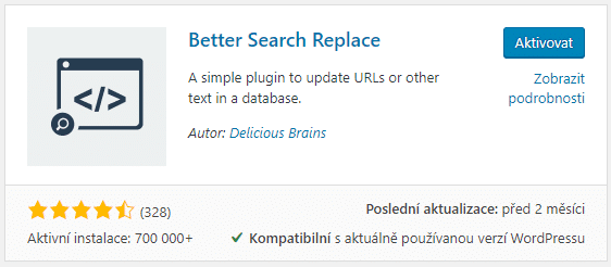 Better Search Replace plugin