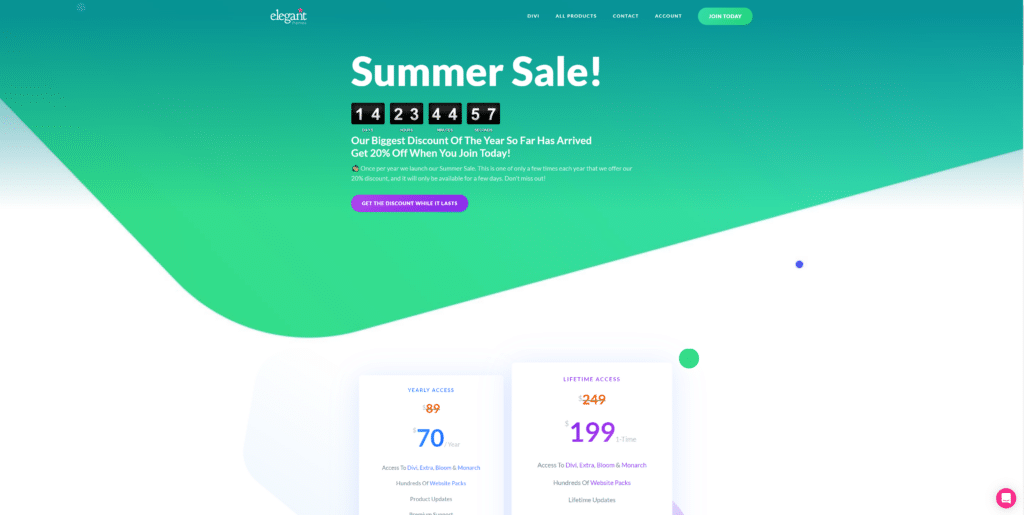 Elegant Themes Summer Sale