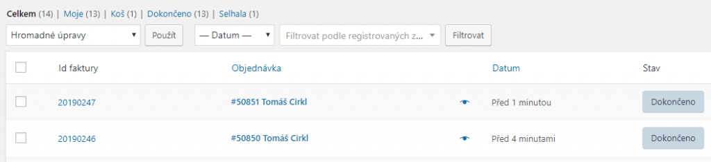 iDoklad faktury ve WooCommerce
