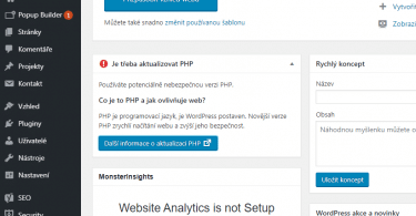 Je třeba aktualizovat PHP