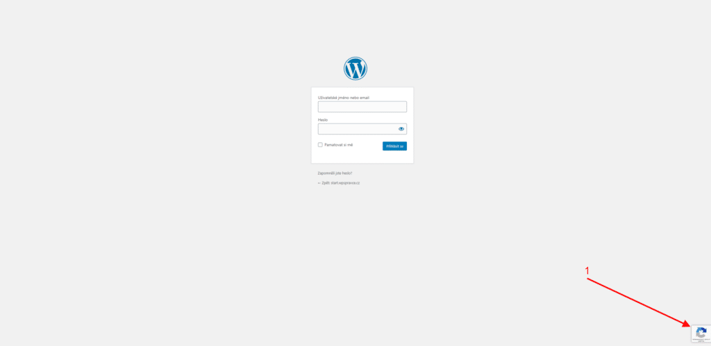 Přihlašovací formulář s ochranou Google reCAPTCHA