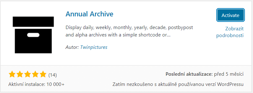 Plugin Annual Archive