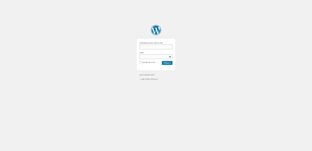 WordPress přihlášení