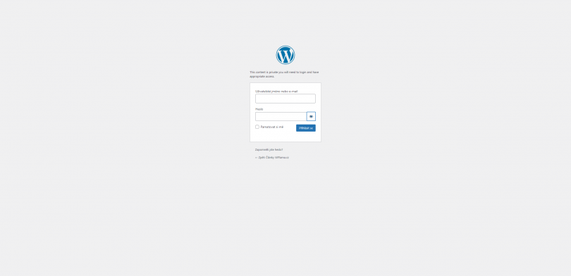 Přihlášení v případě zobrazení soukromého obsahu ve WordPress