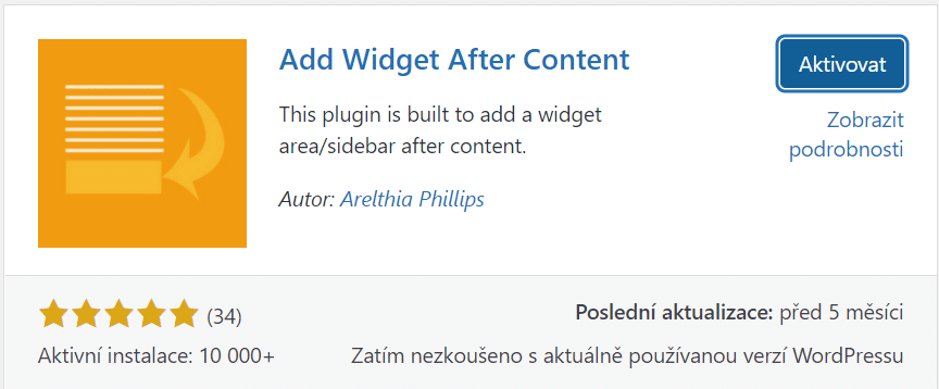 Add Widget After Content plugin