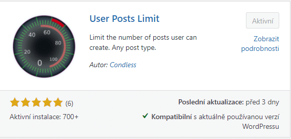 User Posts Limit plugin