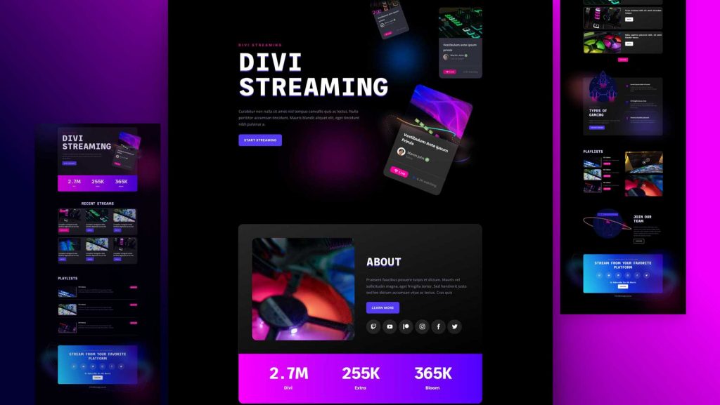 Divi Streamer Layout Pack