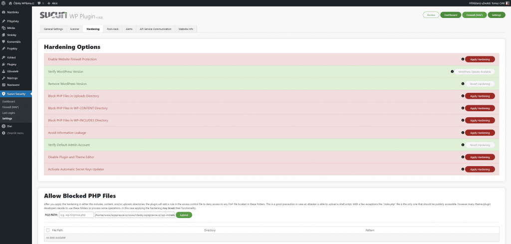 Sucuri Security - Hardening