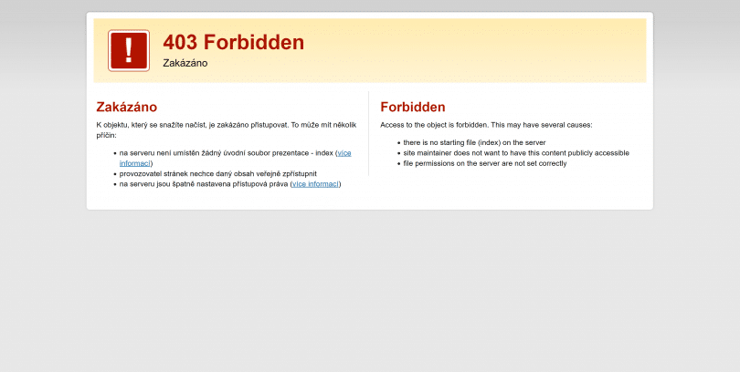 Chyba 403 Forbidden
