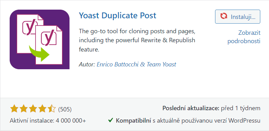 Yoast Duplicate Post plugin