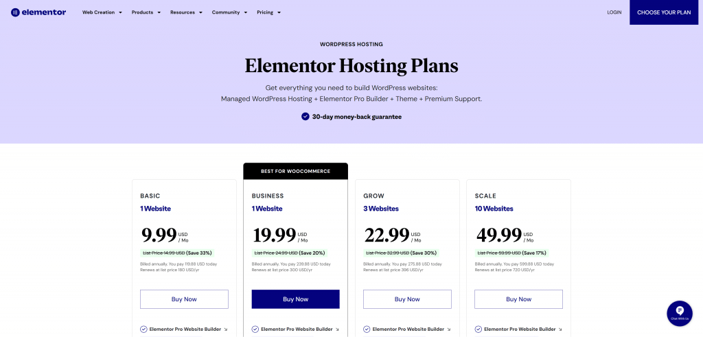 Elementor hosting