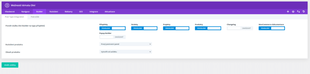 Divi povolení builderu