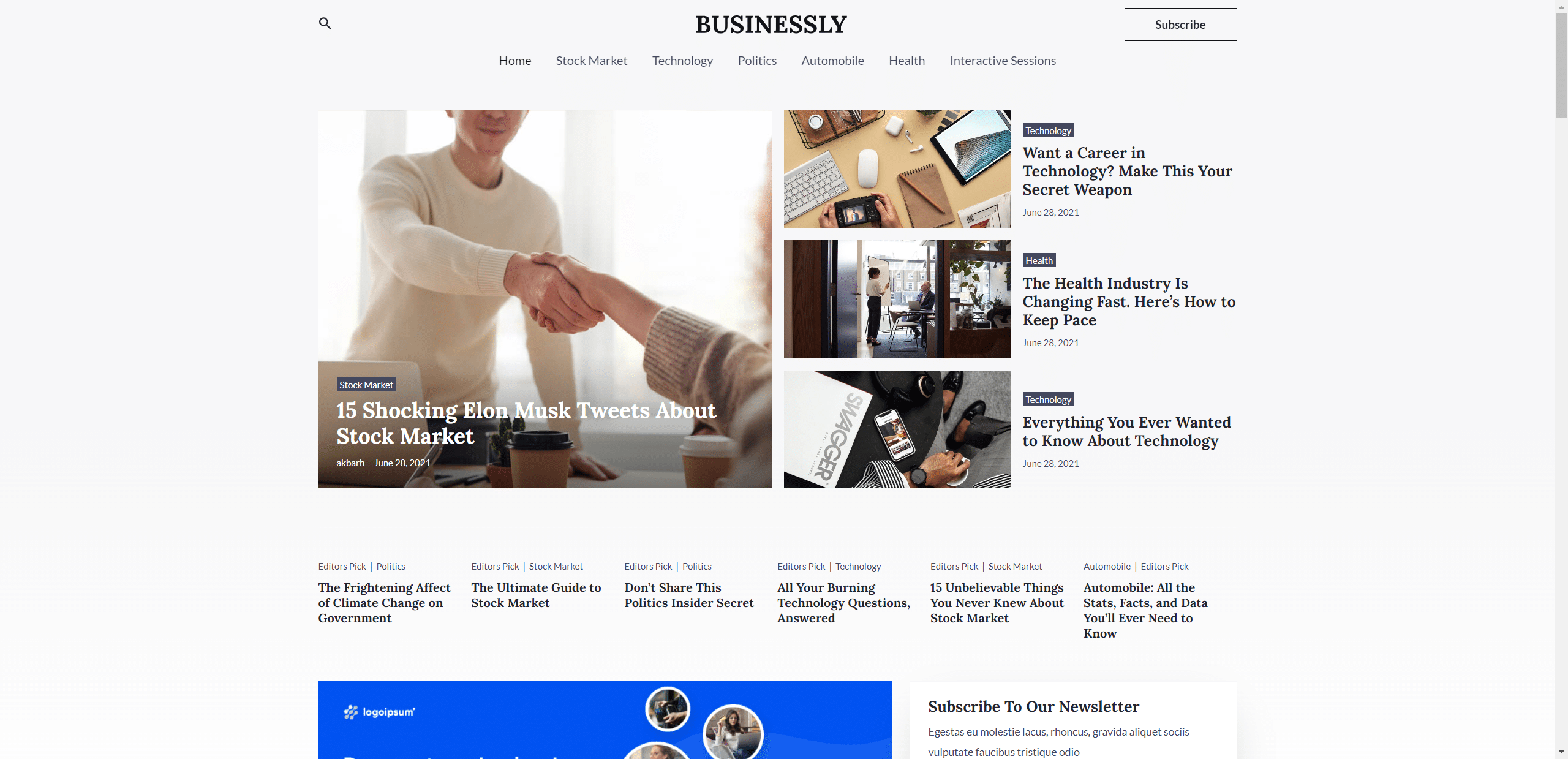 Náhled designu Business Blog