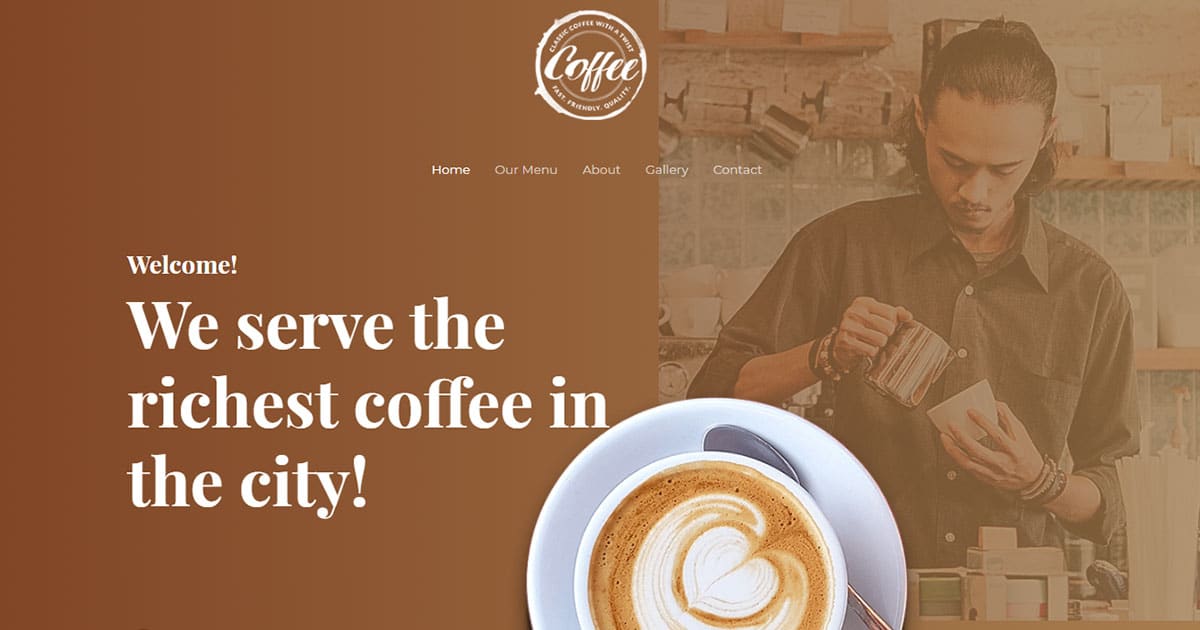 Náhled designu Coffee Shop