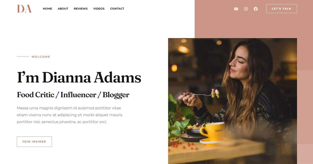 Náhled designu Food Blogger & Influencer