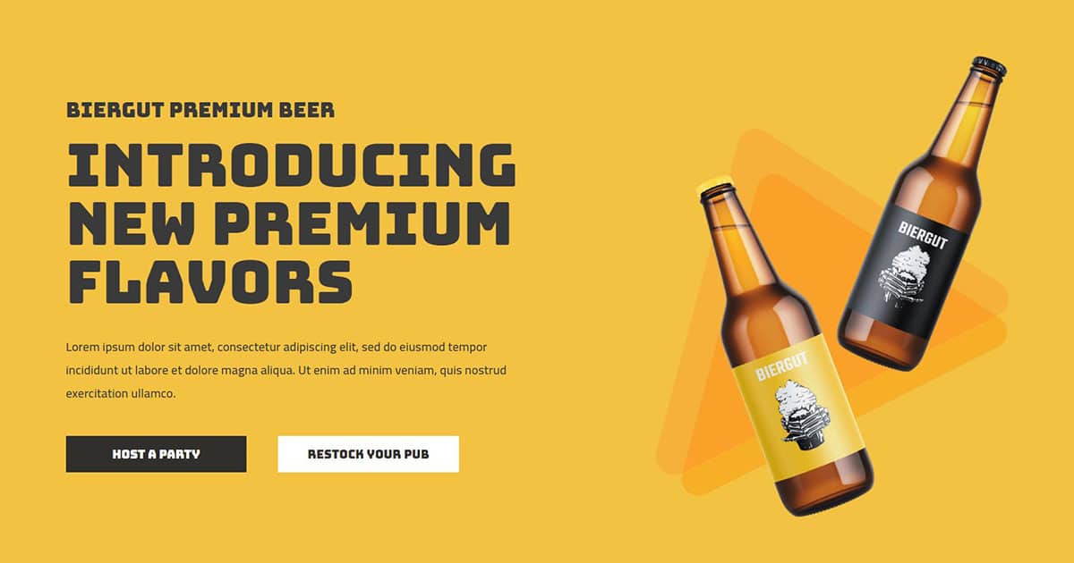 Náhled designu Beer Launch Landing Page